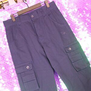 NAVY CARGO PANTS 32 LL X Vintage Chino Work Utility Dress Wide Leg Cotton Summer